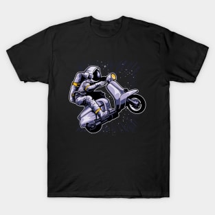 Astronaut riding a Vespa Funny Astronaut rides T-Shirt